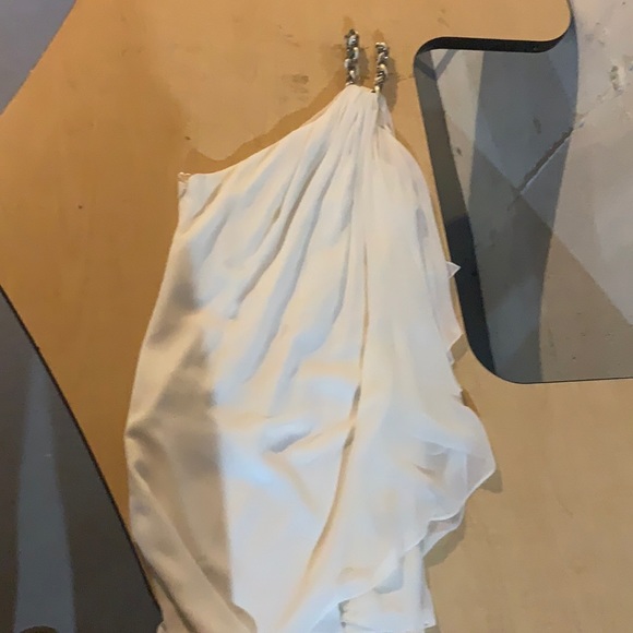 white off the shoulder prom dress - Picture 1 of 2